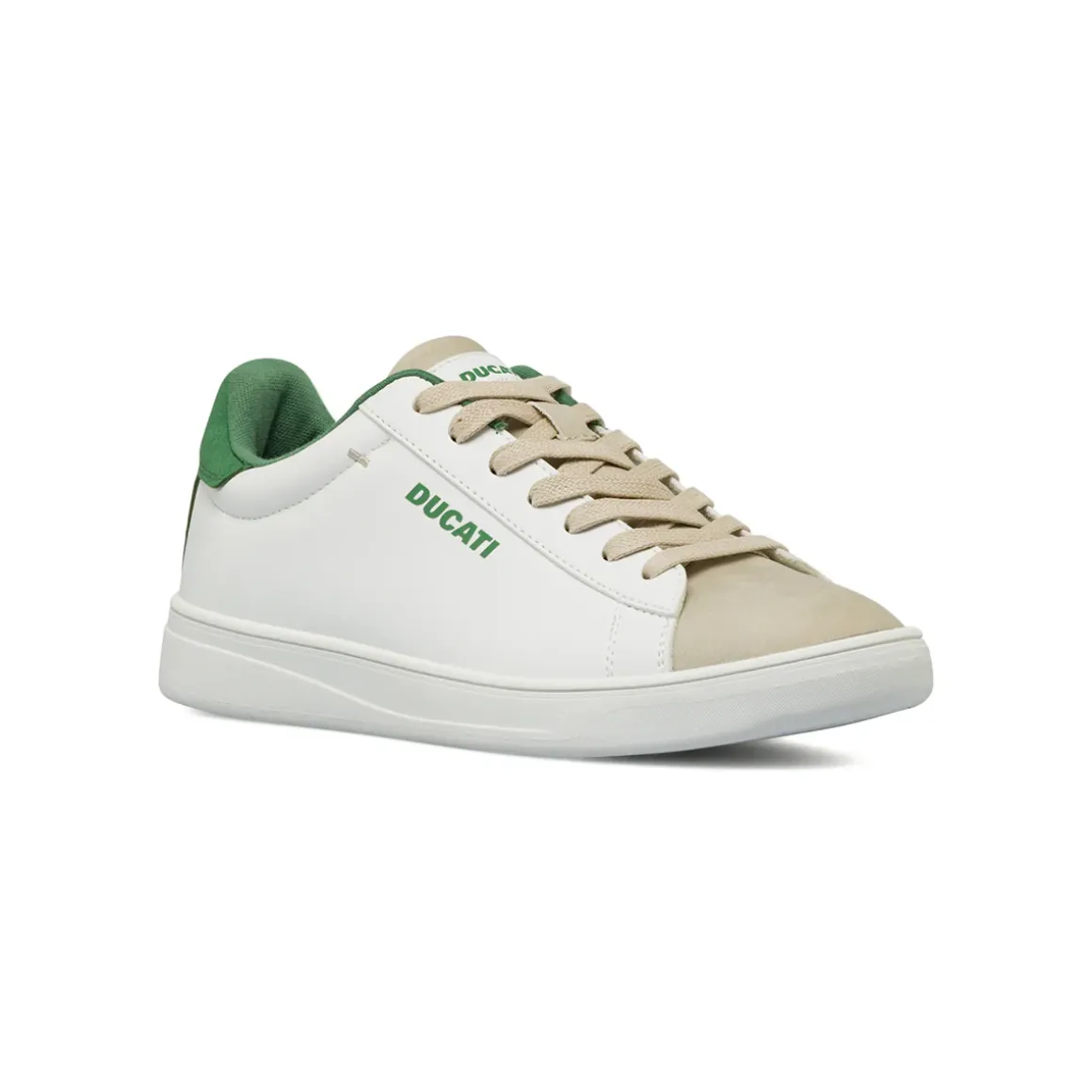 Sneakers da uomo bianche con dettagli verdi Ducati