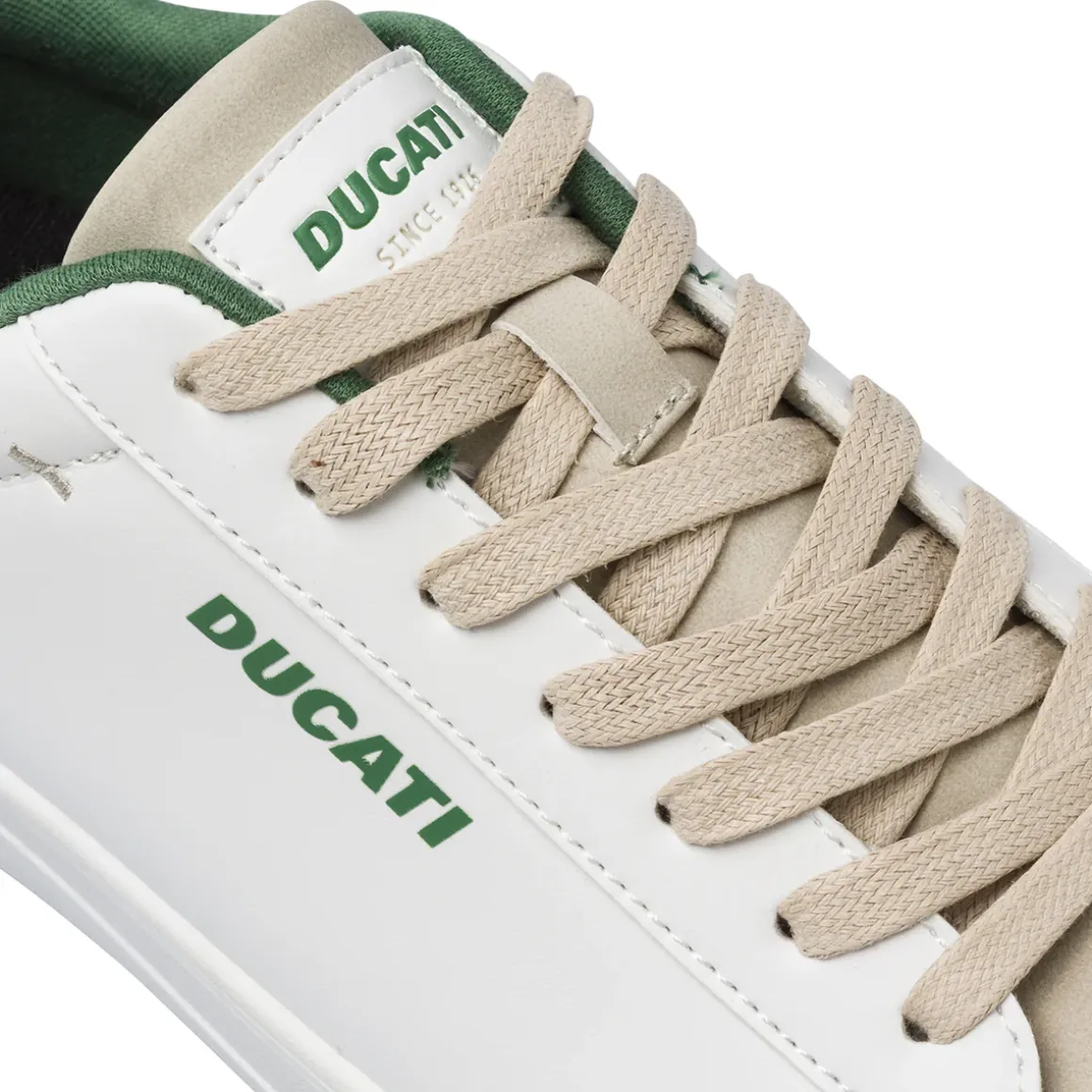 Sneakers da uomo bianche con dettagli verdi Ducati