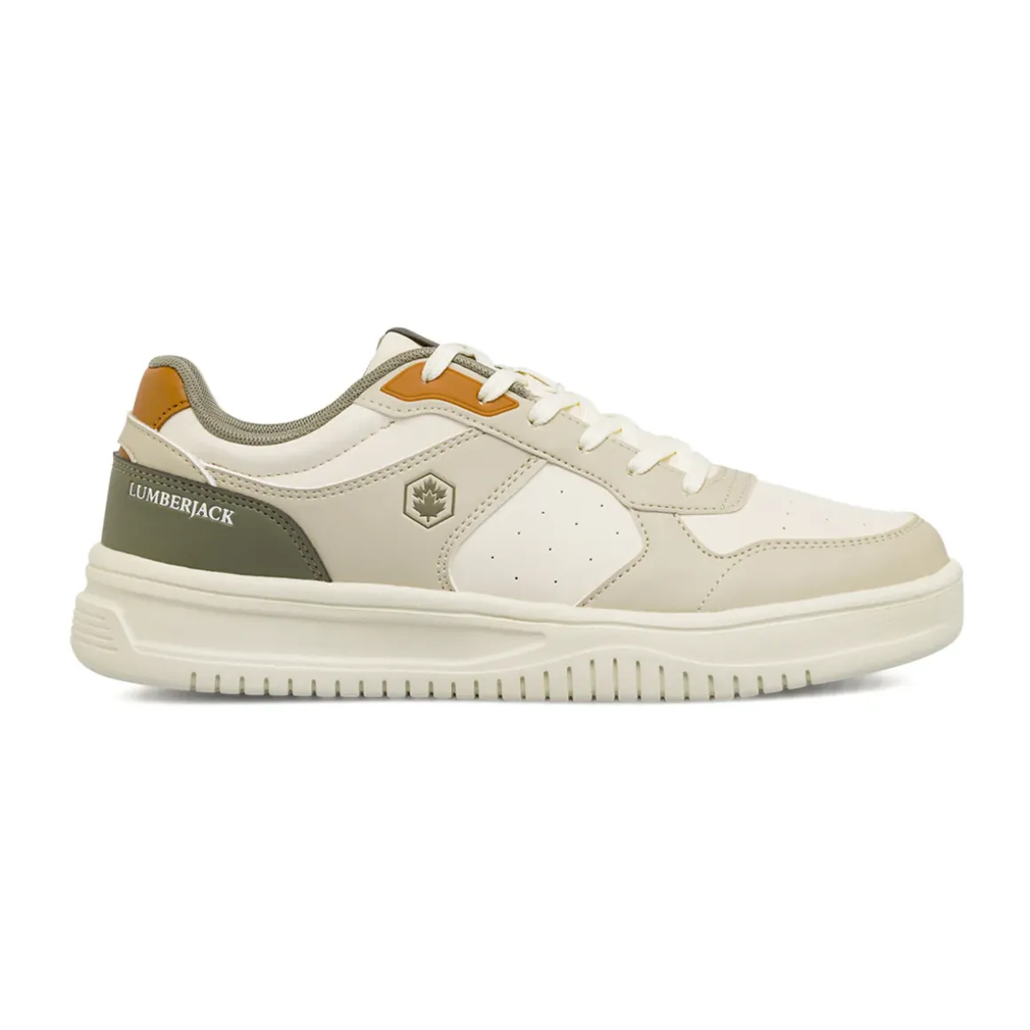 Sneakers da Uomo bianche con dettagli verde e ocra Lumberjack