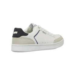 Sneakers da uomo bianche con dettagli blu e inserti grigi Gas