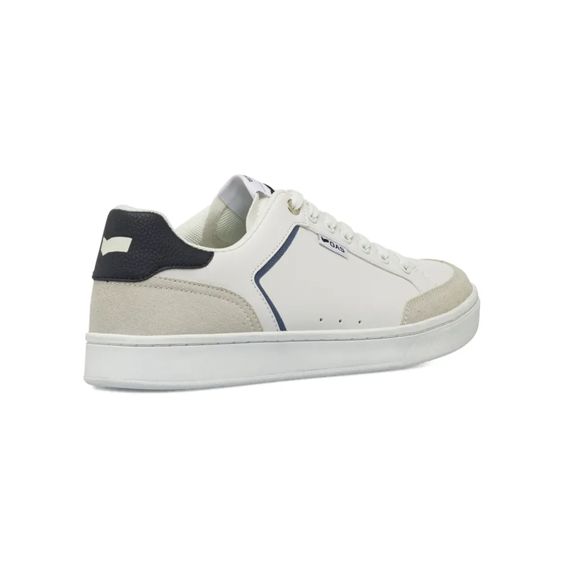 Sneakers da uomo bianche con dettagli blu e inserti grigi Gas