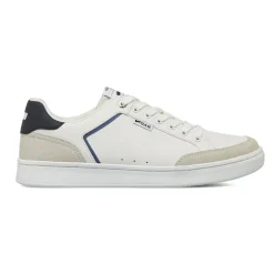 Sneakers da uomo bianche con dettagli blu e inserti grigi Gas