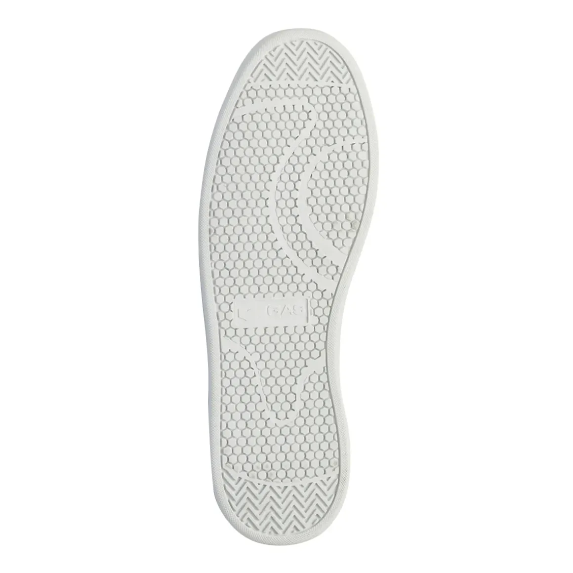 Sneakers da uomo bianche con dettagli blu e inserti grigi Gas