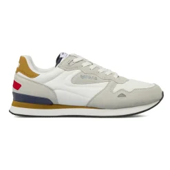 Sneakers da Uomo bianche con inserti grigi effetto scamosciato Gas