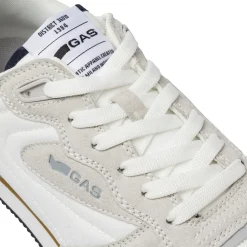 Sneakers da Uomo bianche con inserti grigi effetto scamosciato Gas