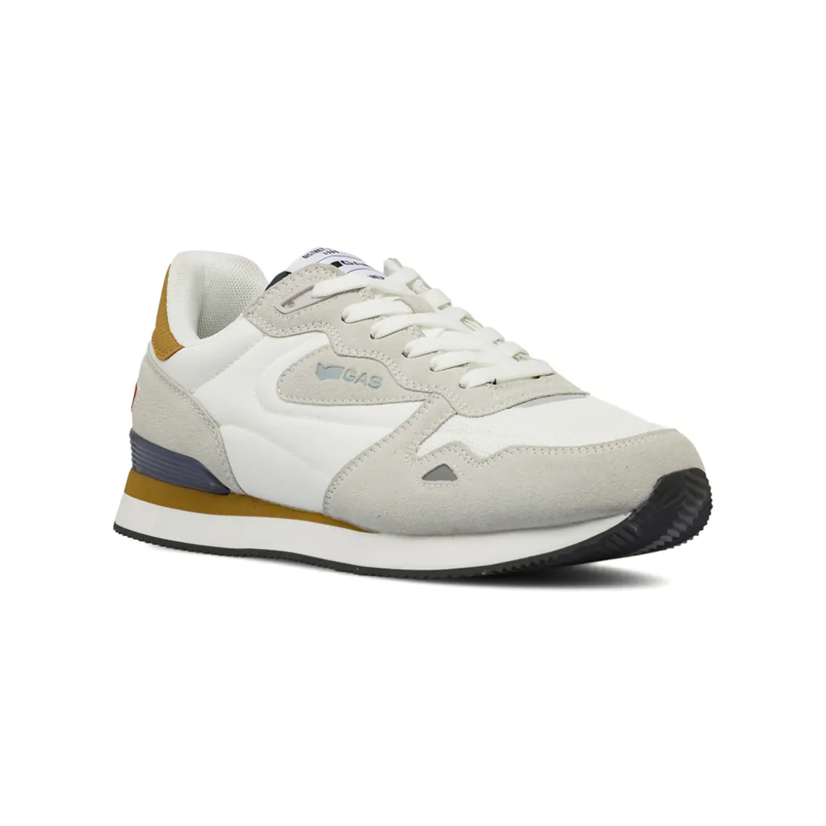 Sneakers da Uomo bianche con inserti grigi effetto scamosciato Gas