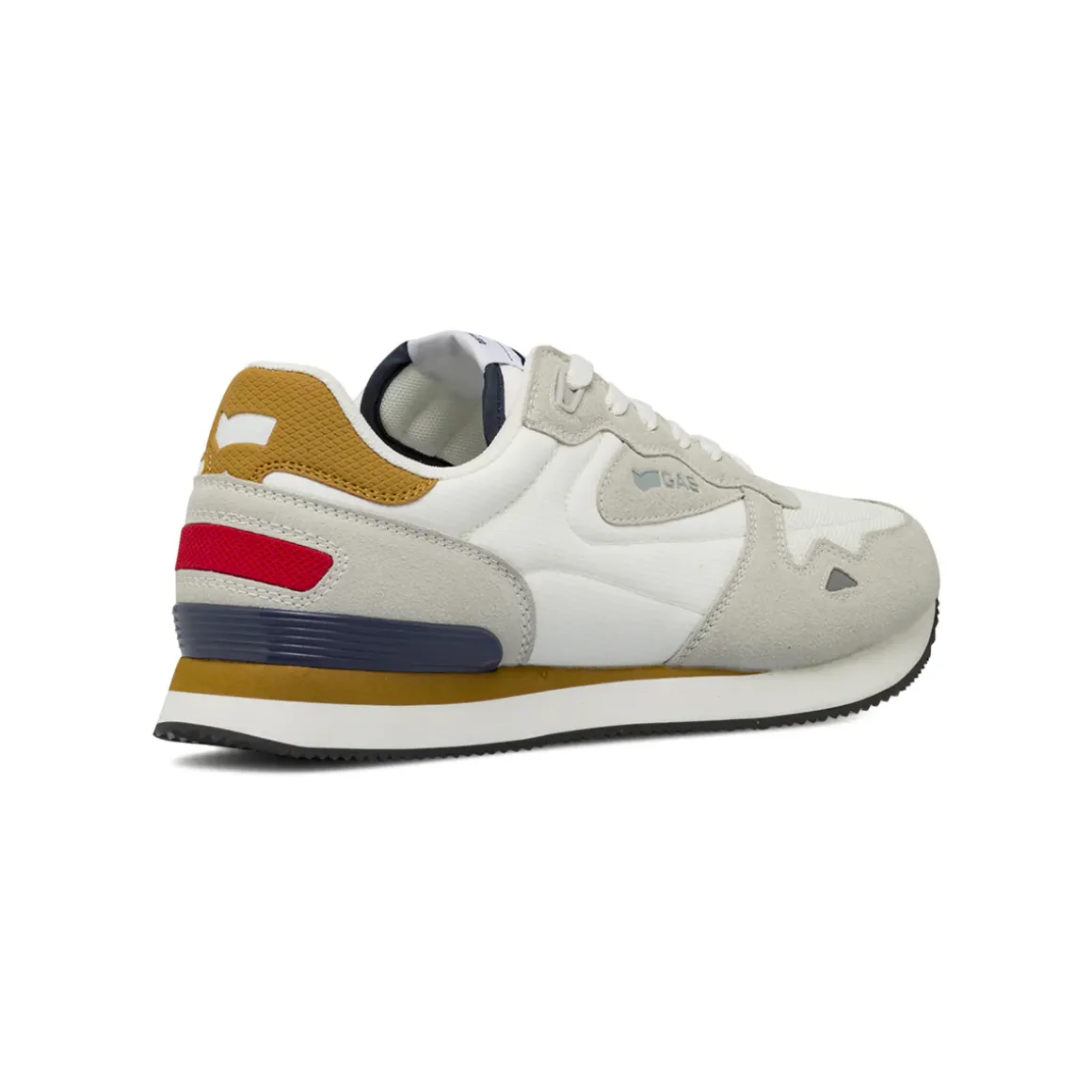 Sneakers da Uomo bianche con inserti grigi effetto scamosciato Gas