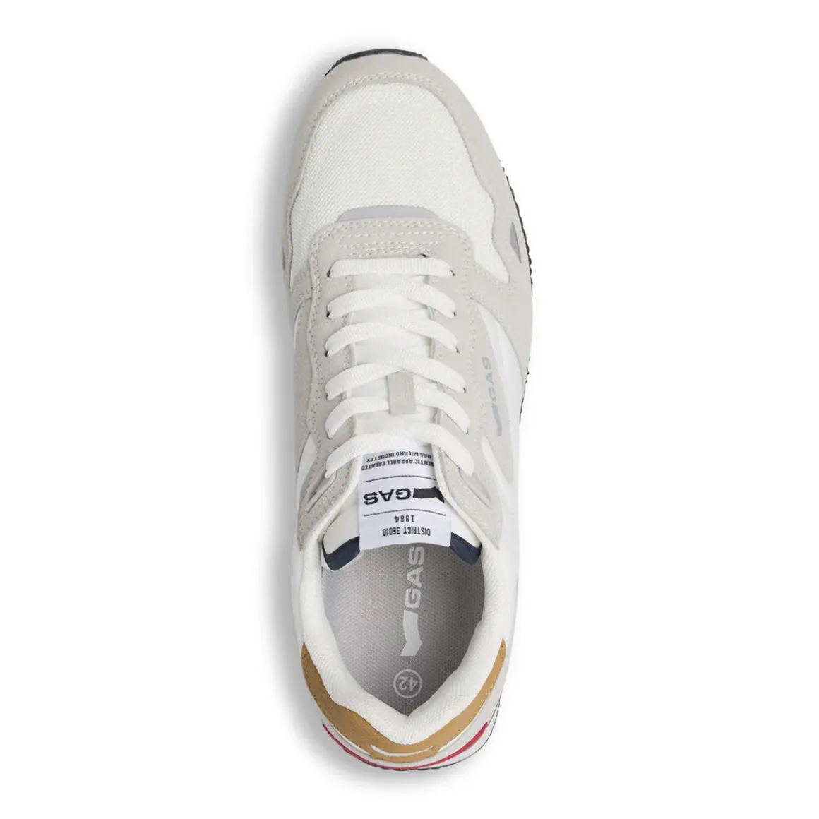 Sneakers da Uomo bianche con inserti grigi effetto scamosciato Gas