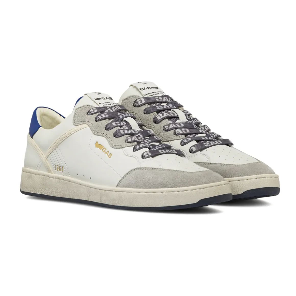 Sneakers da Uomo bianche con inserti effetto scamosciato Gas