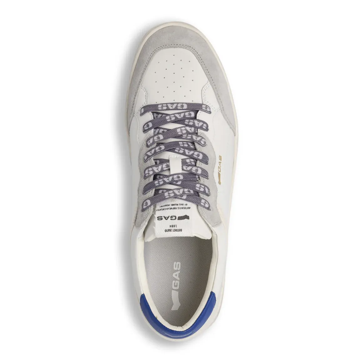 Sneakers da Uomo bianche con inserti effetto scamosciato Gas