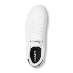 Sneakers da uomo bianche con logo in rilievo Ducati