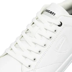 Sneakers da uomo bianche con logo in rilievo Ducati