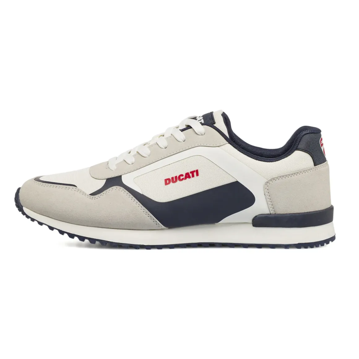 Sneakers da uomo bianche Ducati con dettaglio effetto scamosciato