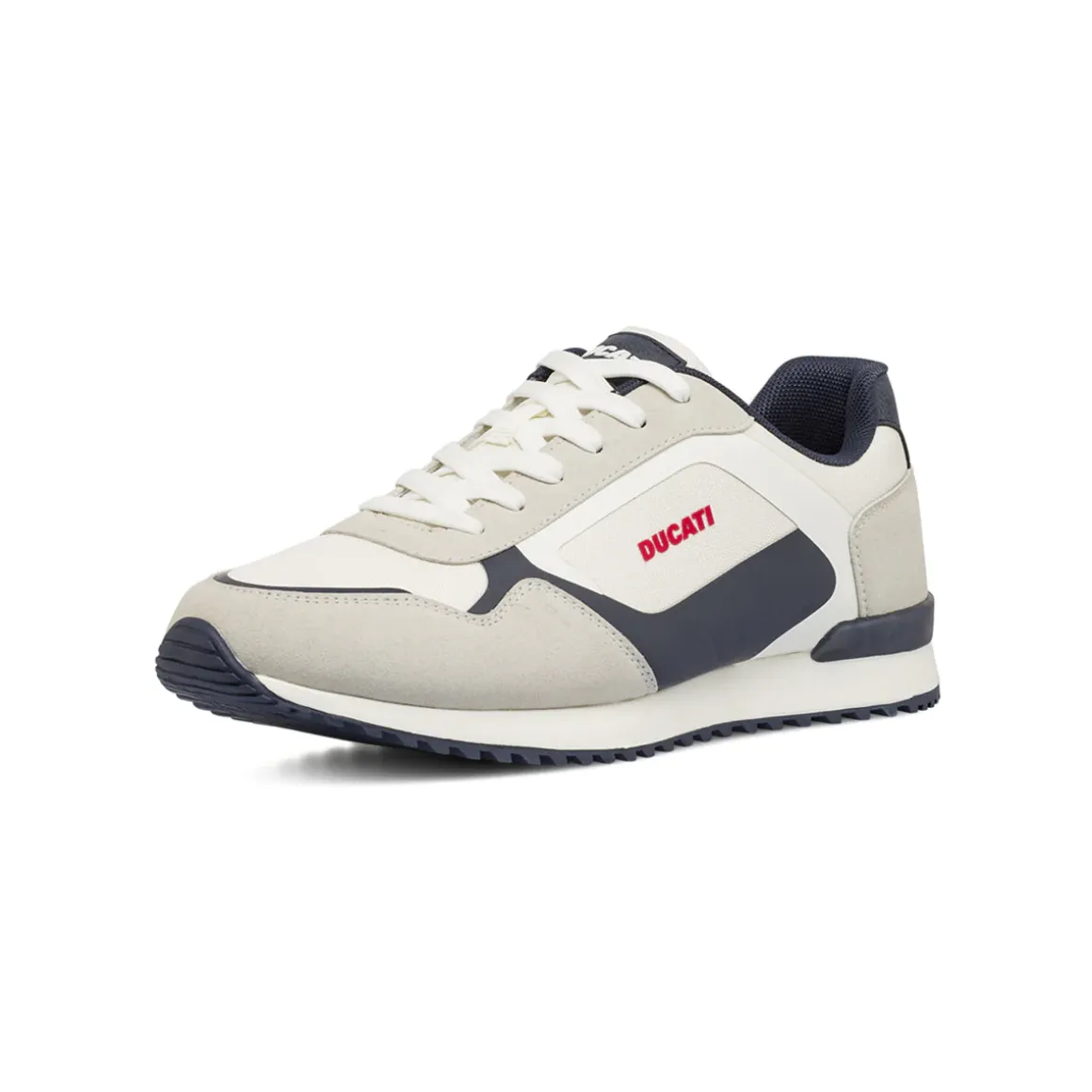 Sneakers da uomo bianche Ducati con dettaglio effetto scamosciato