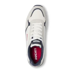 Sneakers da uomo bianche Ducati con dettaglio effetto scamosciato