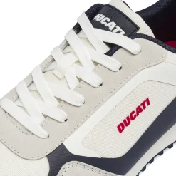 Sneakers da uomo bianche Ducati con dettaglio effetto scamosciato