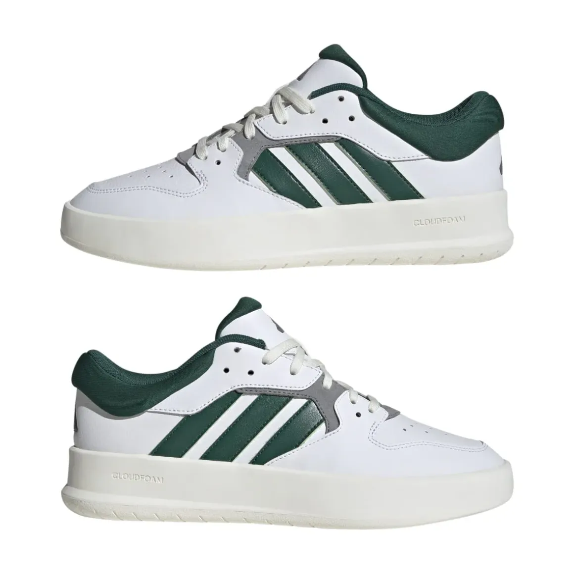 Sneakers da uomo bianche e blu con logo adidas Court 24