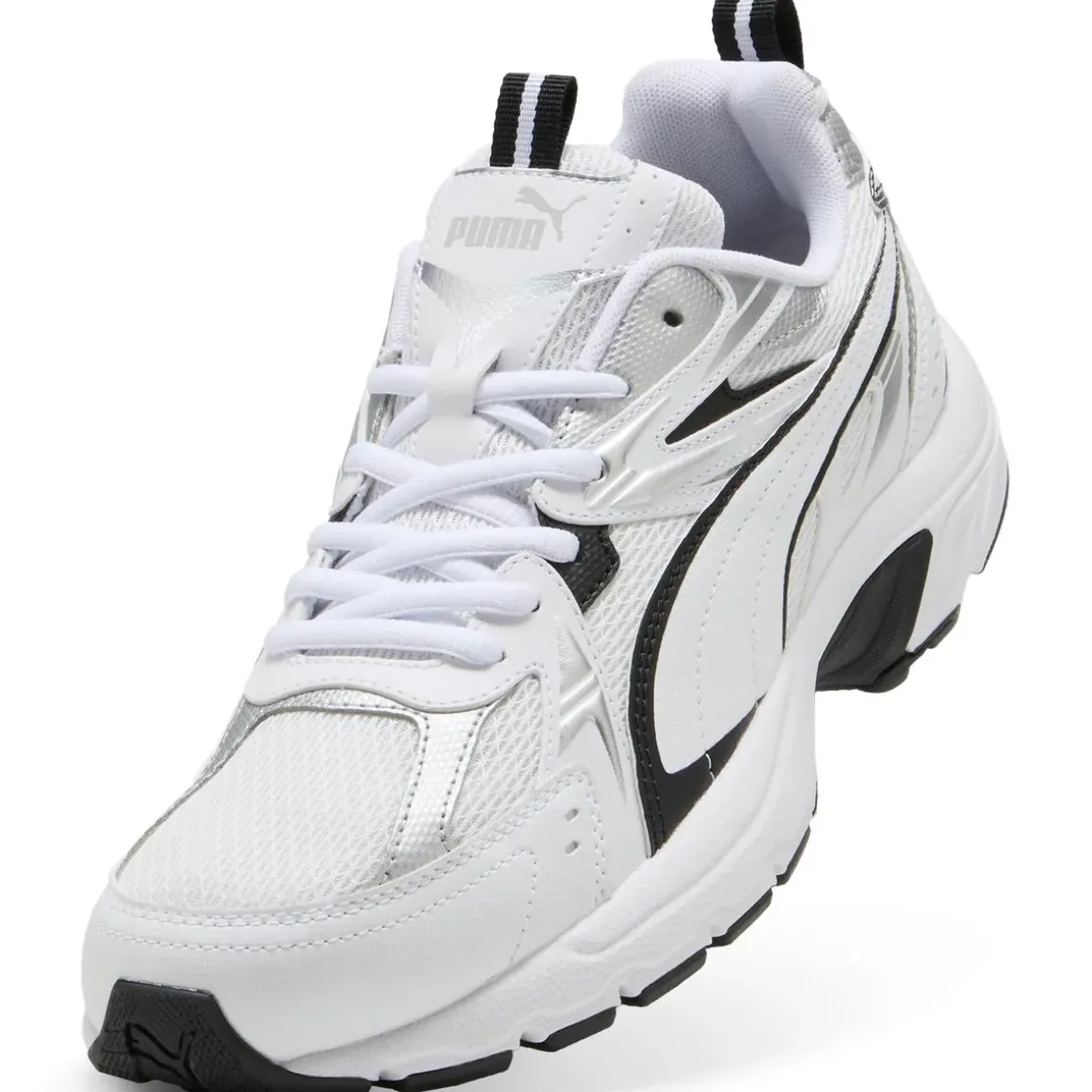 Sneakers da Uomo bianche in mesh con inserti argento Puma Milenio tech
