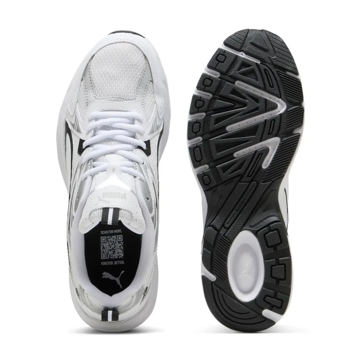 Sneakers da Uomo bianche in mesh con inserti argento Puma Milenio tech