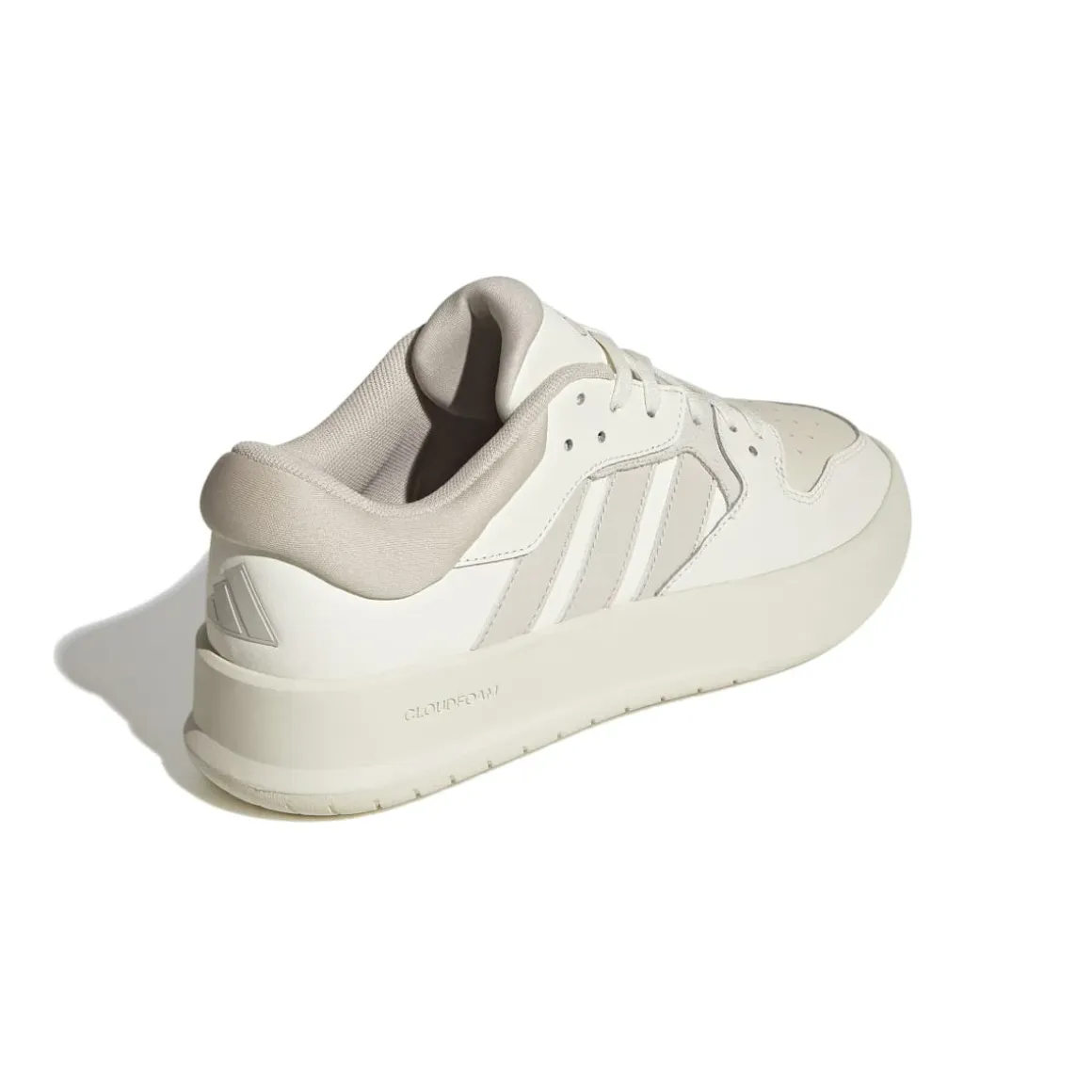 Sneakers da uomo bianche off -white e beige con logo adidas Court 24