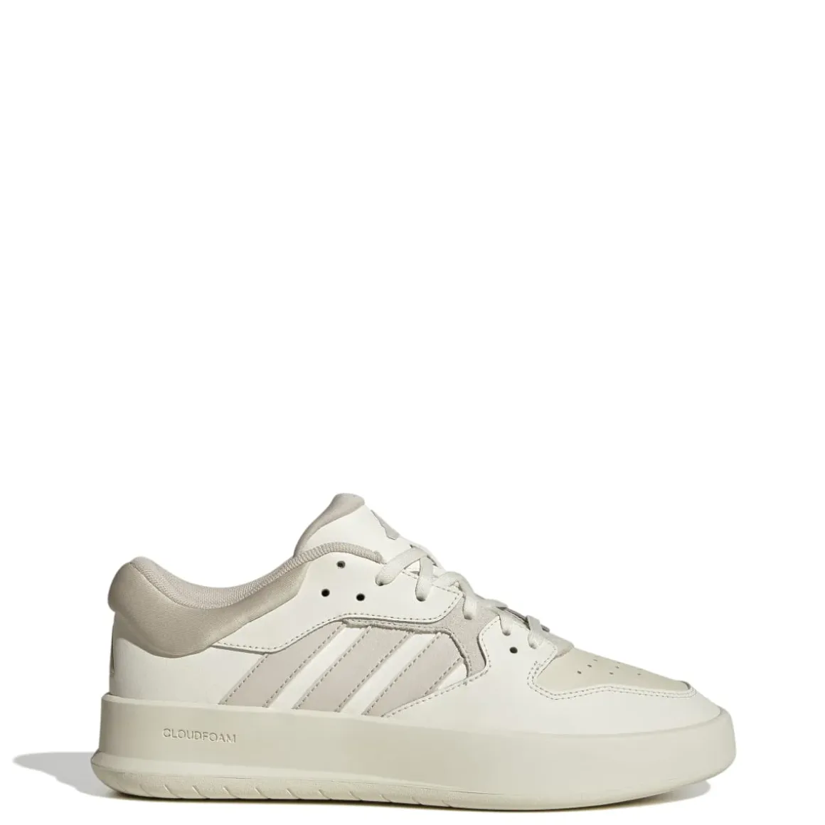 Sneakers da uomo bianche off -white e beige con logo adidas Court 24