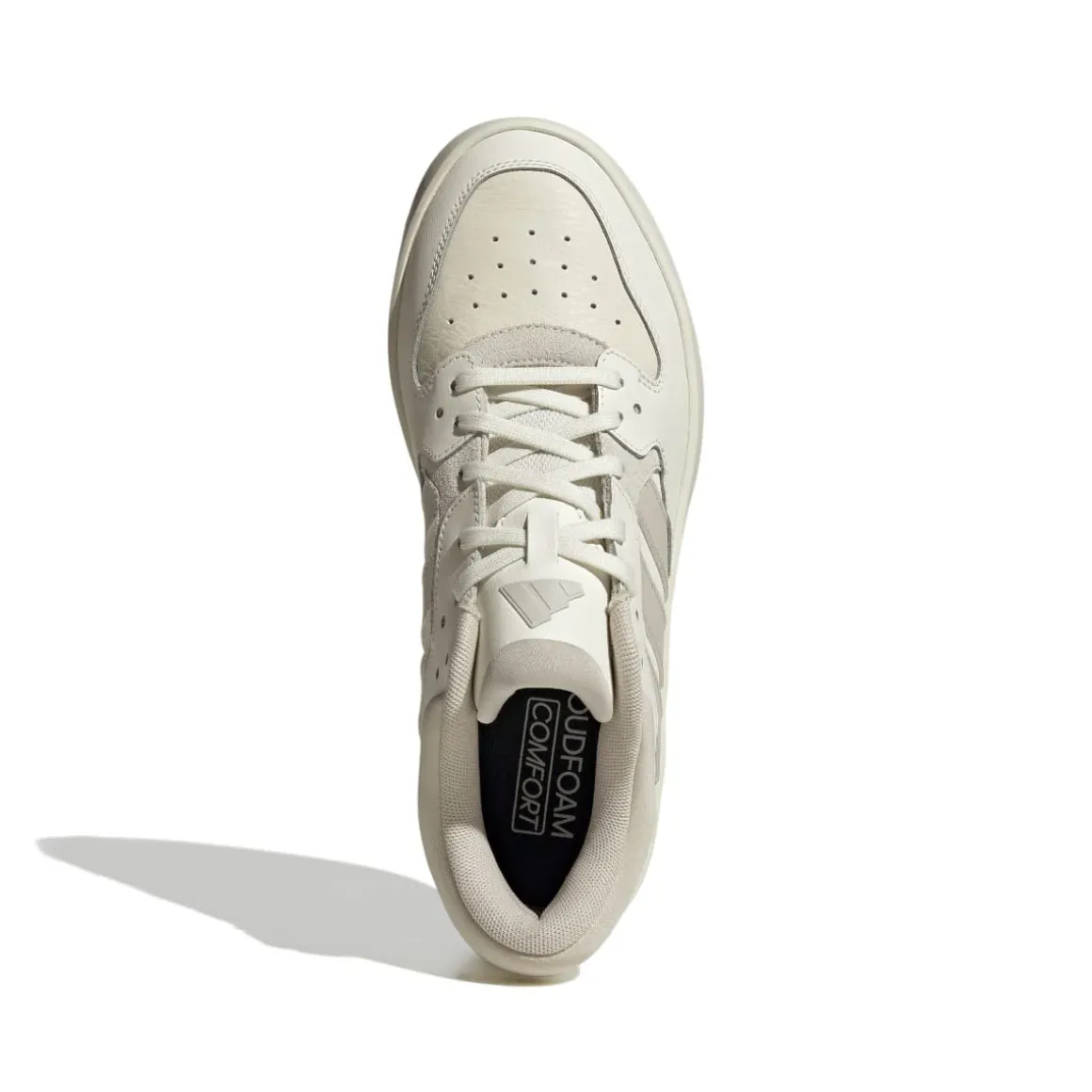Sneakers da uomo bianche off -white e beige con logo adidas Court 24