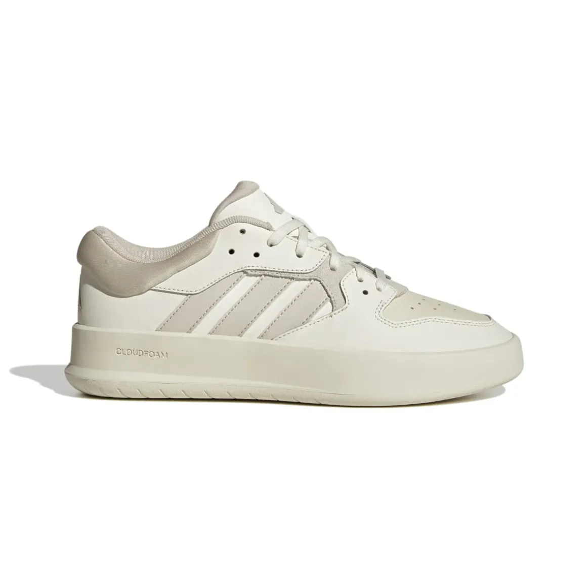 Sneakers da uomo bianche off -white e beige con logo adidas Court 24