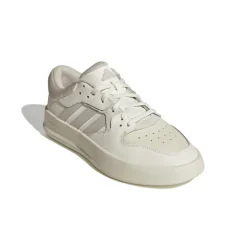 Sneakers da uomo bianche off -white e beige con logo adidas Court 24