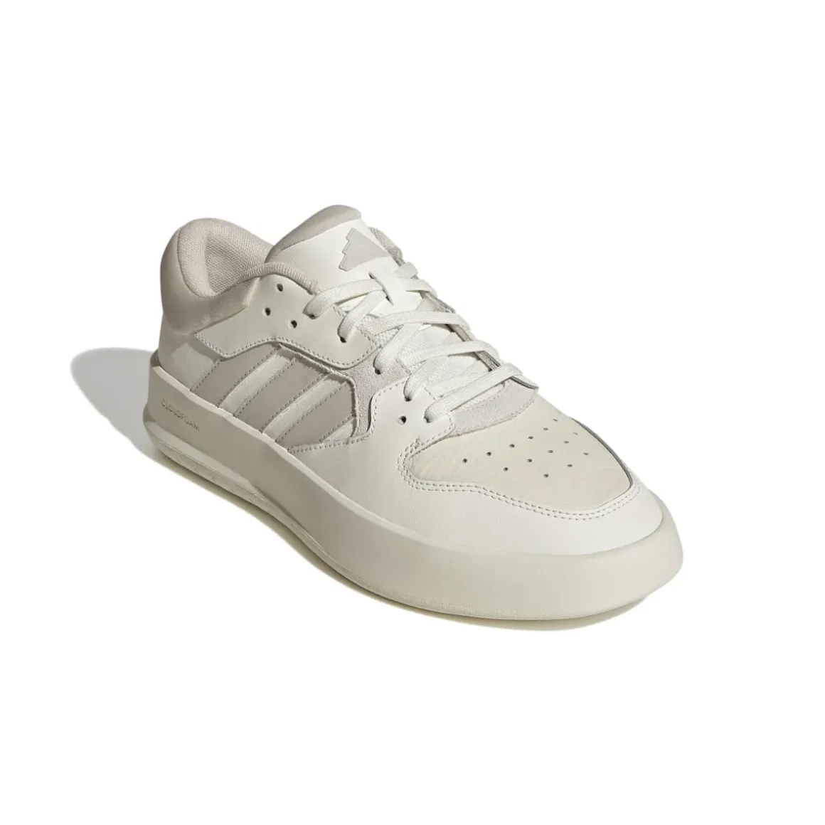 Sneakers da uomo bianche off -white e beige con logo adidas Court 24