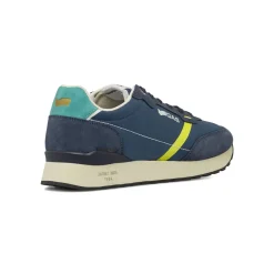 Sneakers da uomo blu con banda gialla Gas
