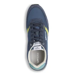 Sneakers da uomo blu con banda gialla Gas