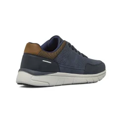 Sneakers da Uomo blu con dettagli marroni e micro-fori Riflessi Urbani