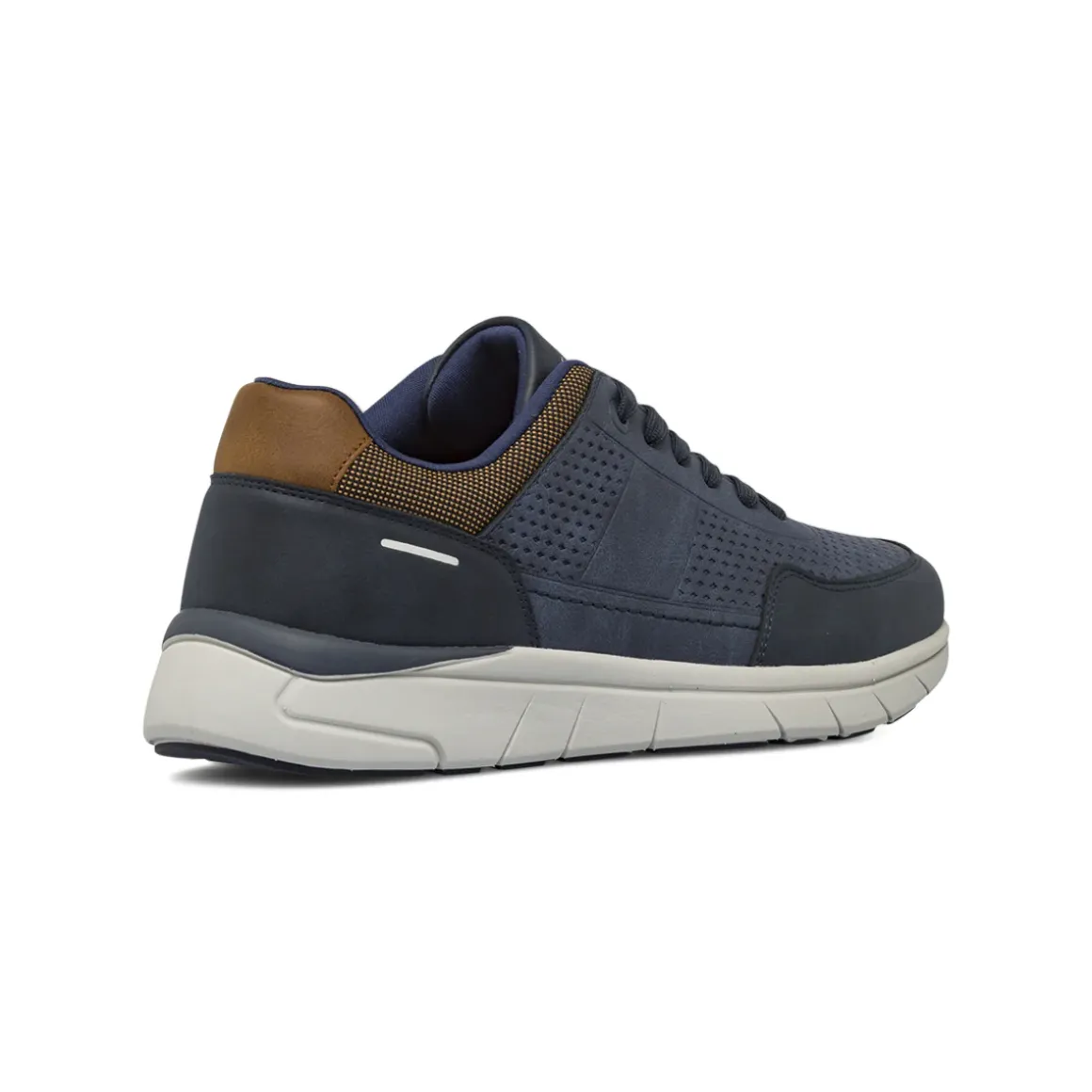 Sneakers da Uomo blu con dettagli marroni e micro-fori Riflessi Urbani