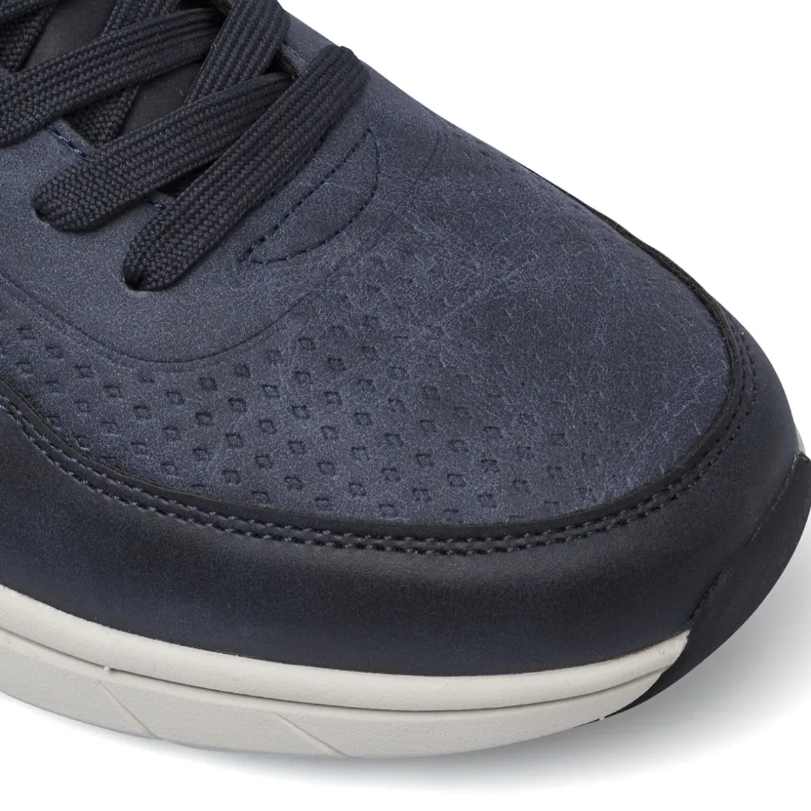 Sneakers da Uomo blu con dettagli marroni e micro-fori Riflessi Urbani