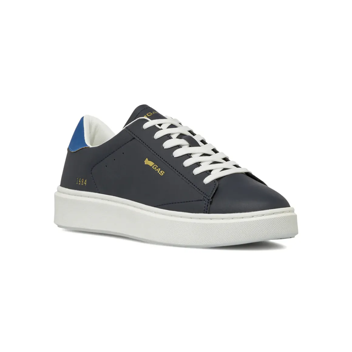 Sneakers da uomo blu con loghi oro Gas