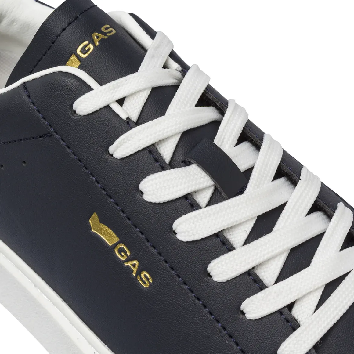 Sneakers da uomo blu con loghi oro Gas