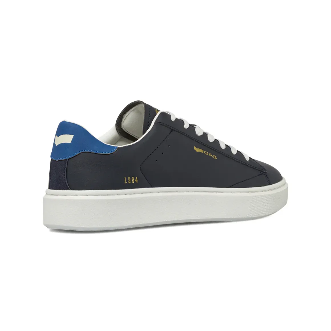 Sneakers da uomo blu con loghi oro Gas