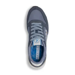 Sneakers da uomo blu e azzurre con maxi logo laterale Navigare