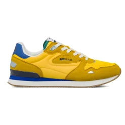 Sneakers da Uomo gialle con inserti effetto scamosciato Gas