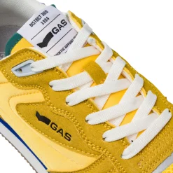 Sneakers da Uomo gialle con inserti effetto scamosciato Gas