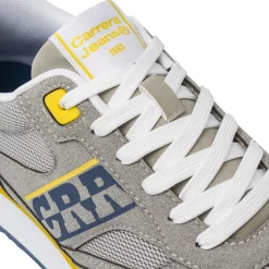 Sneakers da uomo grigie con dettagli gialli e blu Carrera