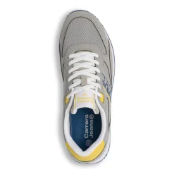 Sneakers da uomo grigie con dettagli gialli e blu Carrera