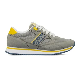 Sneakers da uomo grigie con dettagli gialli e blu Carrera