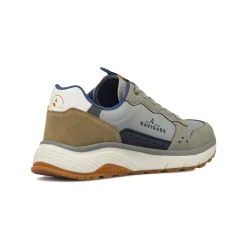 Sneakers da uomo grigie con dettagli blu e beige Navigare