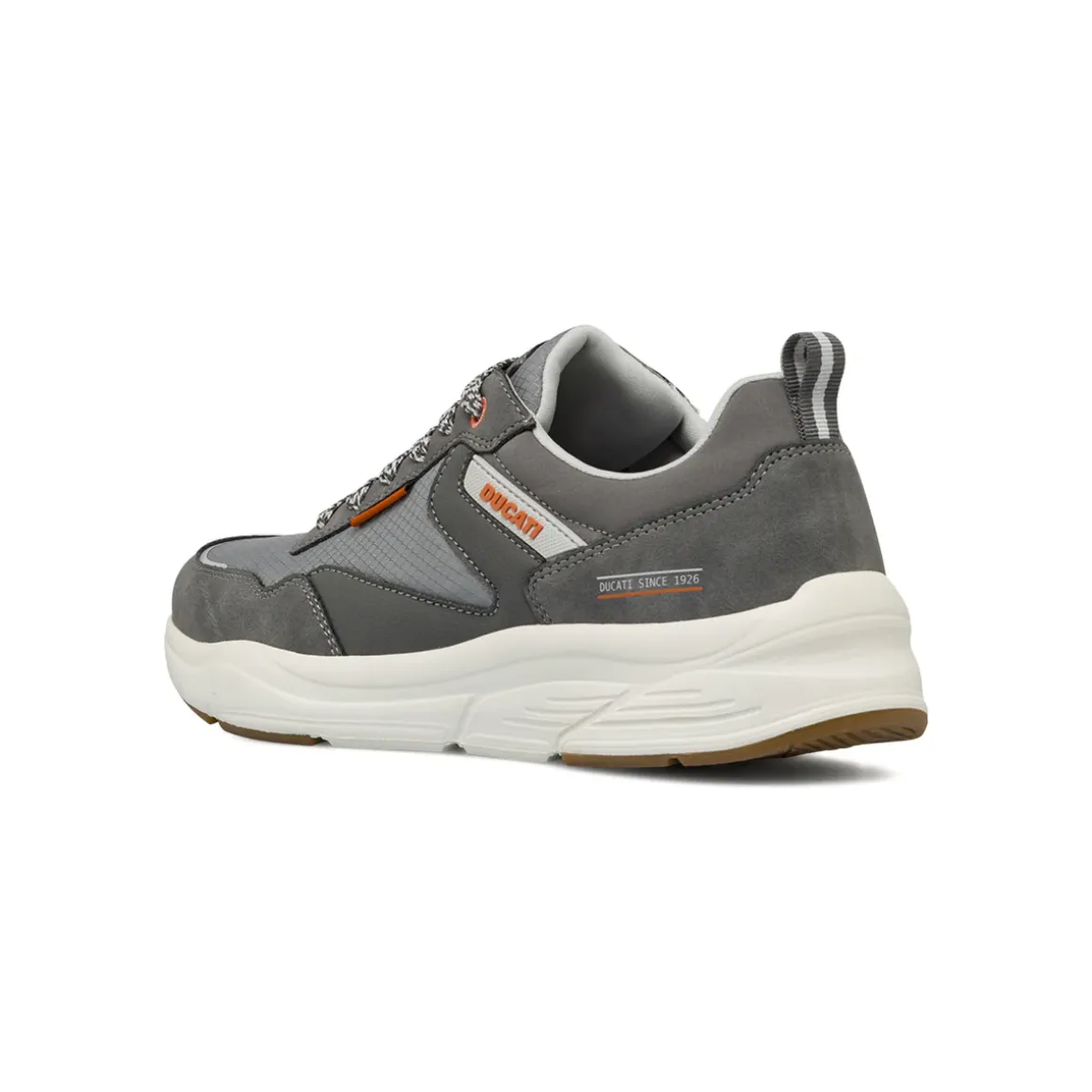 Sneakers da uomo grigie con dettagli arancioni Ducati