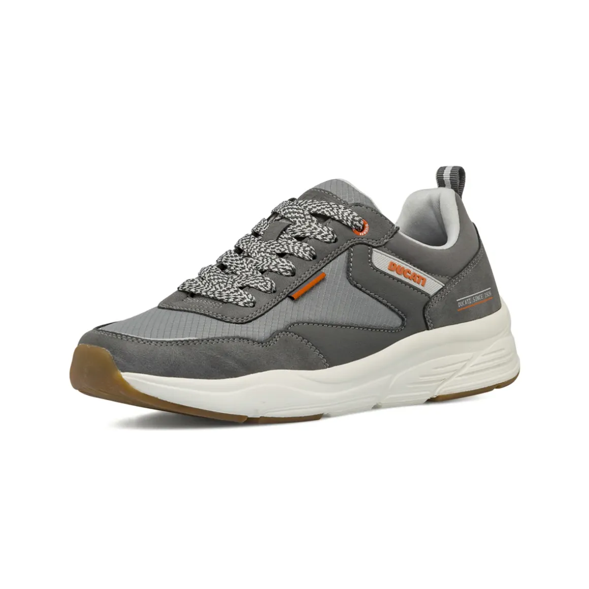 Sneakers da uomo grigie con dettagli arancioni Ducati