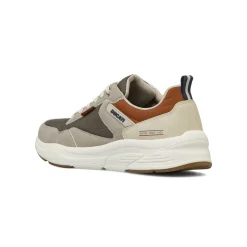 Sneakers da uomo grigie con inserti marroni stile retrò Ducati