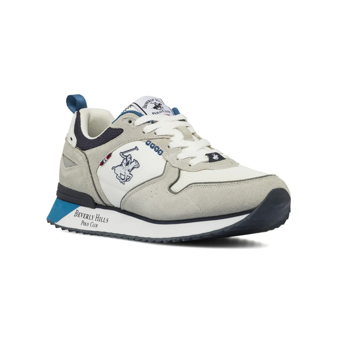 Sneakers da Uomo grigie effetto scamosciato Beverly Hills Polo Club