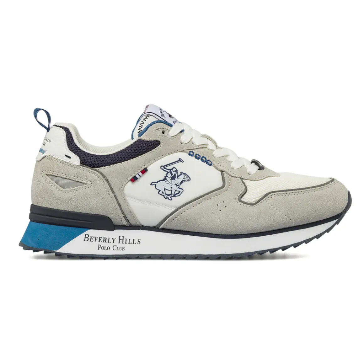 Sneakers da Uomo grigie effetto scamosciato Beverly Hills Polo Club