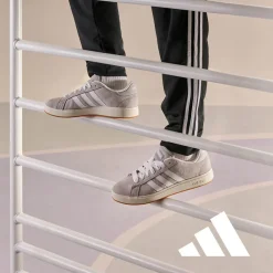 Sneakers da uomo grigie in pelle con logo adidas Grand Court 00s